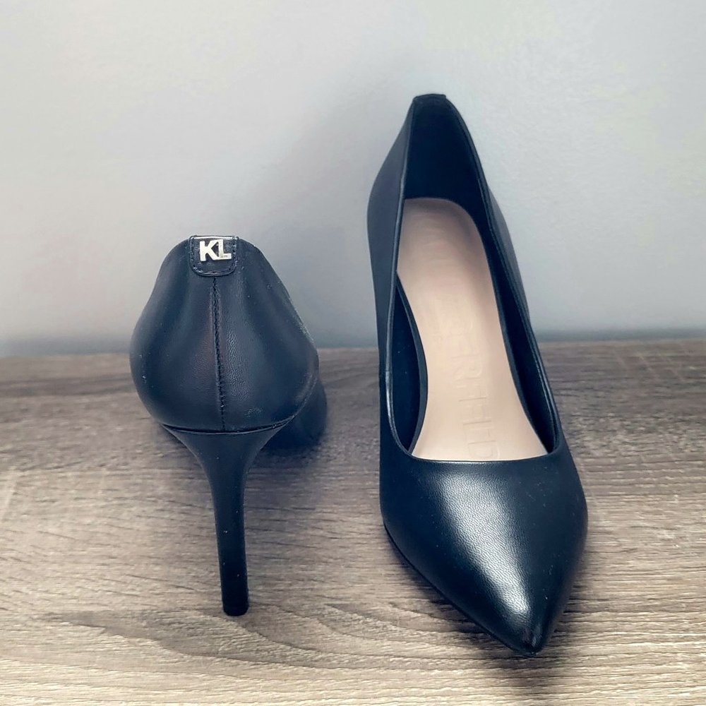 NEW IN BOX Karl Lagerfeld Paris Glora Point Toe Leather Pumps
